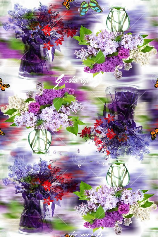 紫色花卉印花华亿平台图片