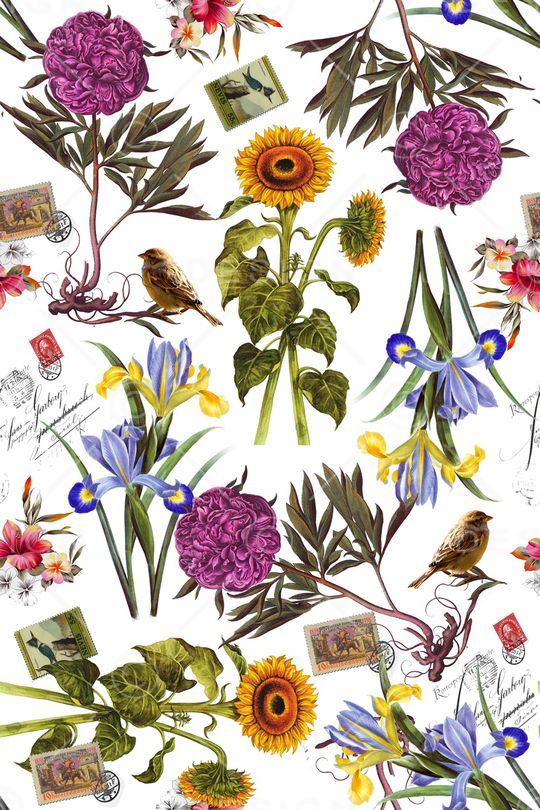 手绘花卉印花华亿平台图片