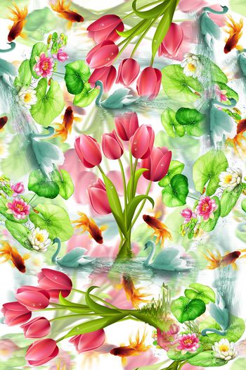 花卉印花华亿平台图片