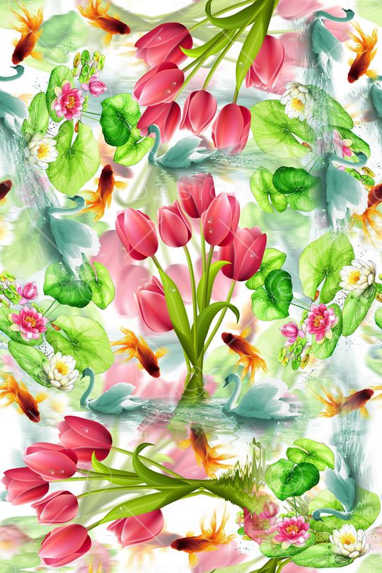 花卉印花华亿平台图片