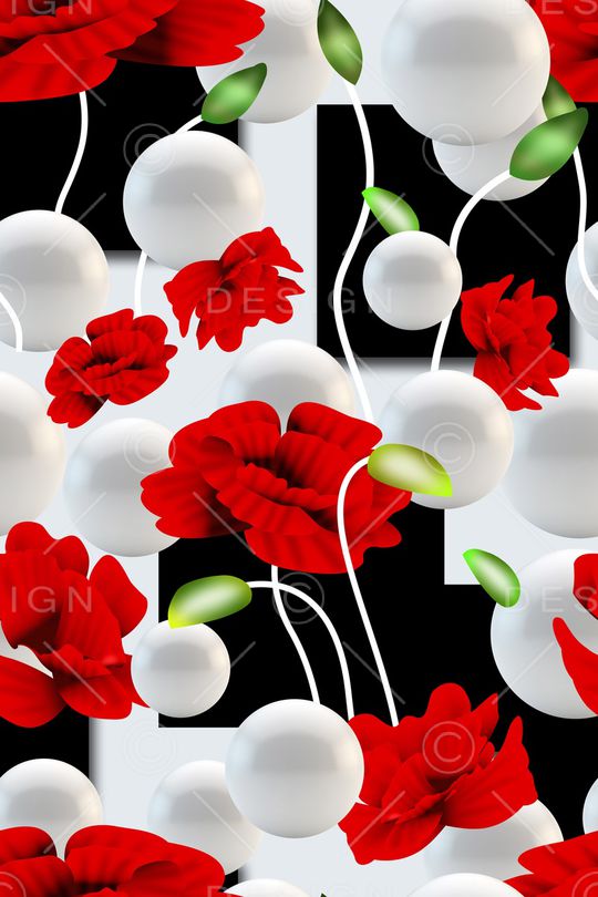 手绘花卉印花华亿平台图片