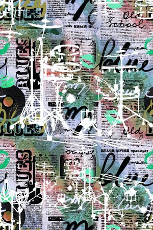 涂鸦音乐道具印花华亿平台图片