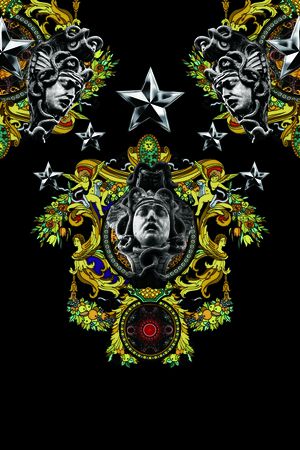 潮流图案印花华亿平台图片