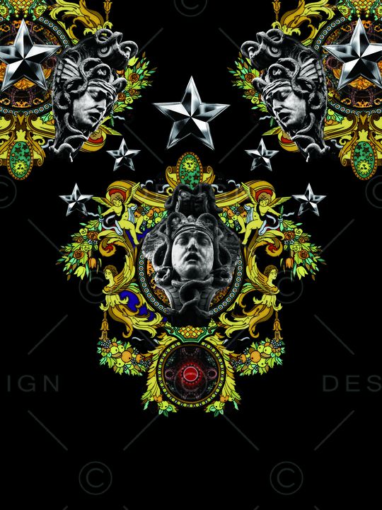 潮流图案印花华亿平台图片