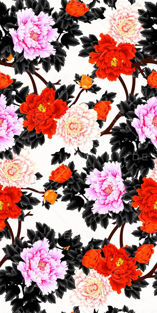 数码花卉类印花华亿平台图片