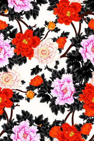 数码花卉类印花华亿平台图片