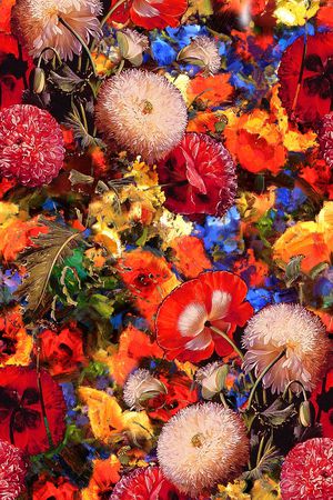 数码花卉类印花华亿平台图片