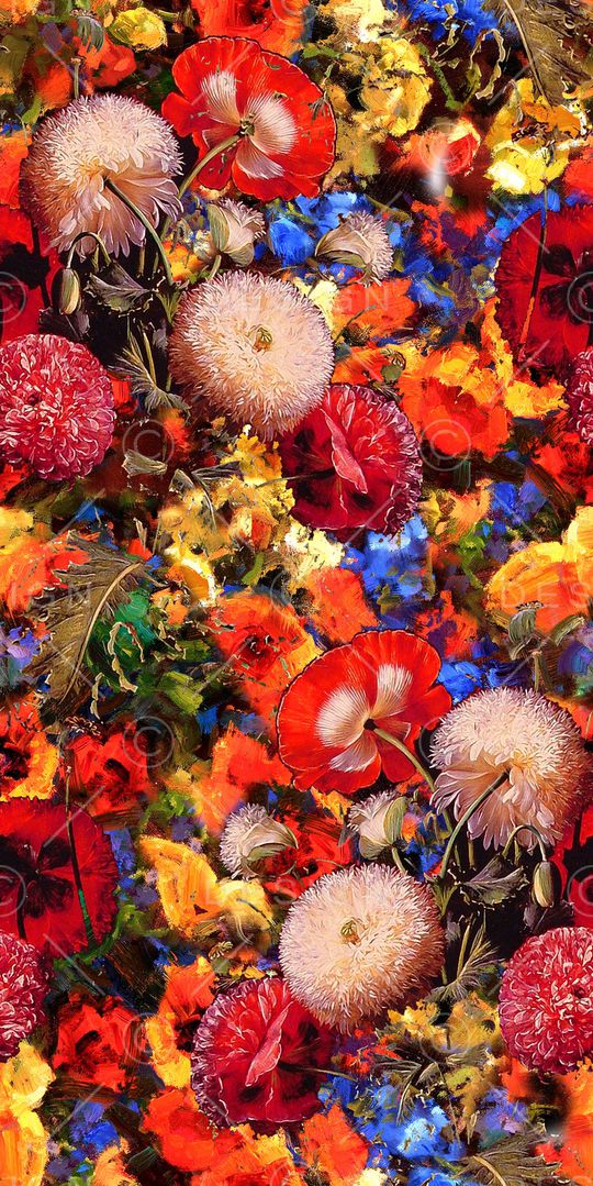 数码花卉类印花华亿平台图片