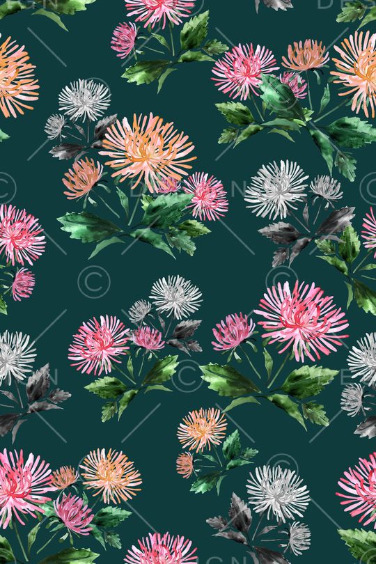 手绘花卉印花华亿平台图片