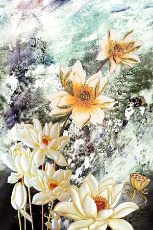 荷花印花华亿平台图片