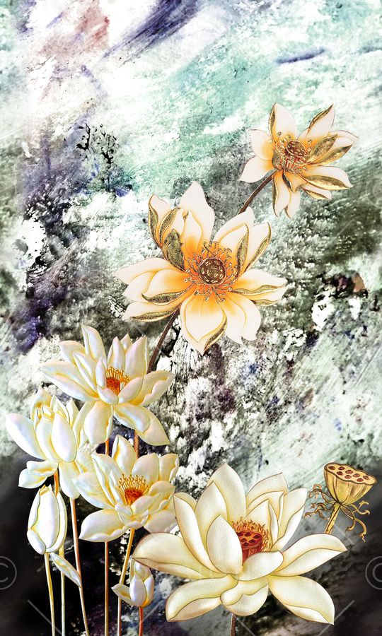 荷花印花华亿平台图片