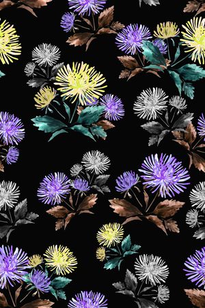 手绘花卉印花华亿平台图片