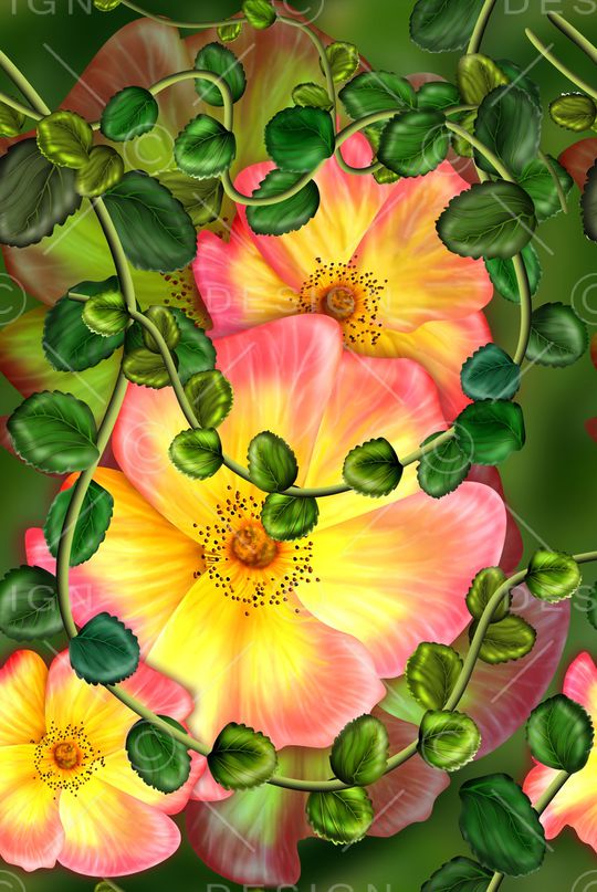 花卉印花华亿平台图片