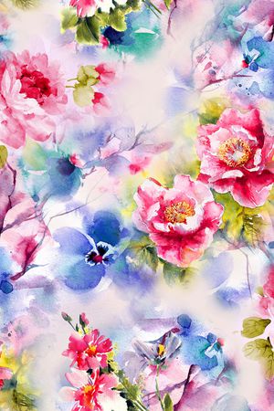 水彩印花华亿平台图片