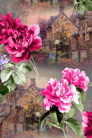 欧式建筑印花华亿平台图片