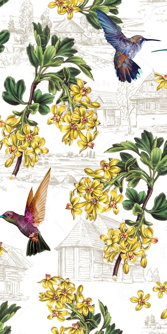 田园风农庄印花华亿平台图片