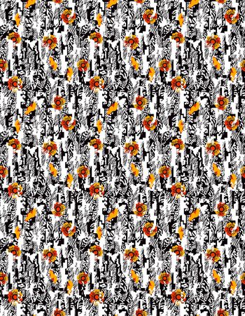 胸花图案印花华亿平台图片