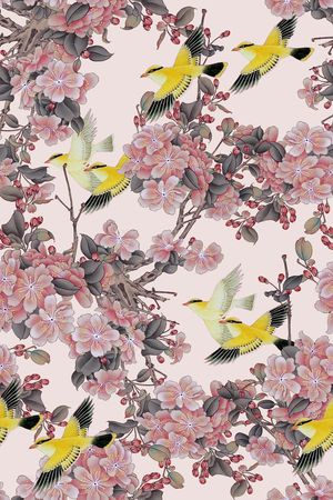 洋阳---花卉印花华亿平台图片