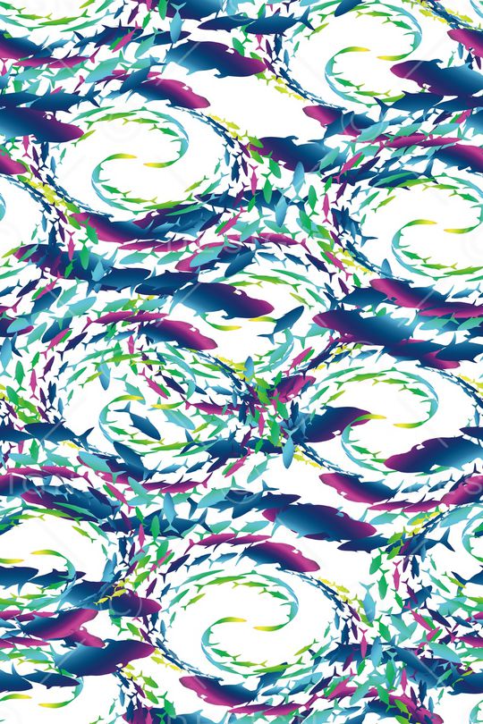 热带鱼印花华亿平台图片