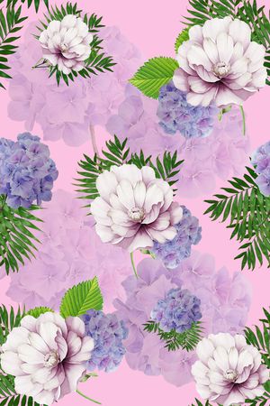 绣球花印花华亿平台图片