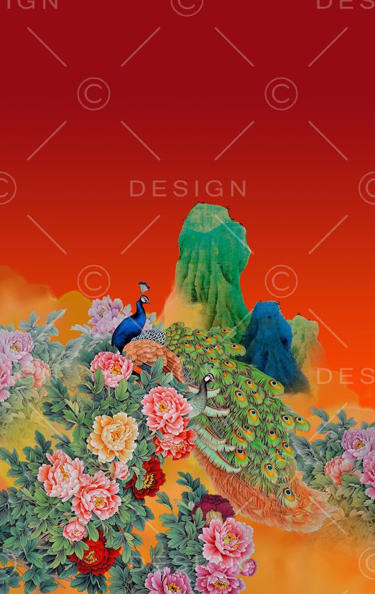 中国风印花华亿平台图片