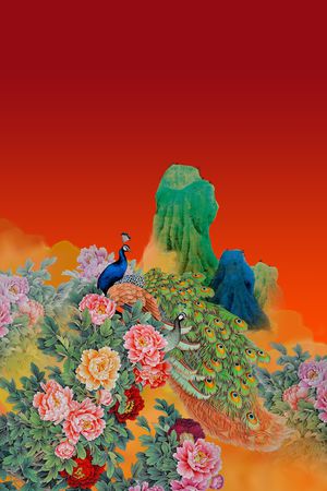 中国风印花华亿平台图片