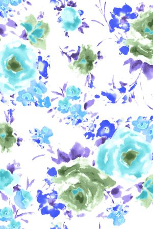 水彩花印花华亿平台图片