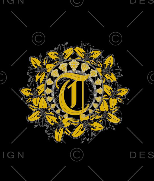 胸花图案印花华亿平台图片