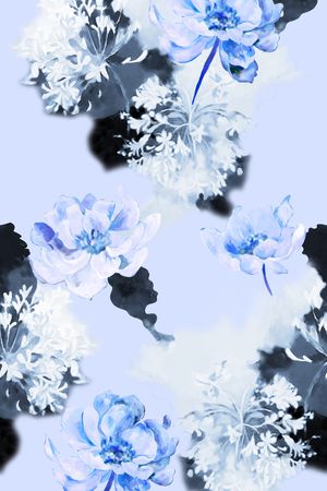 水墨画印花华亿平台图片