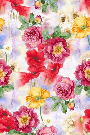 水墨画印花华亿平台图片