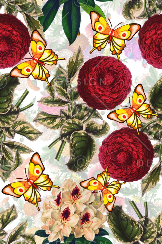 花卉印花华亿平台图片