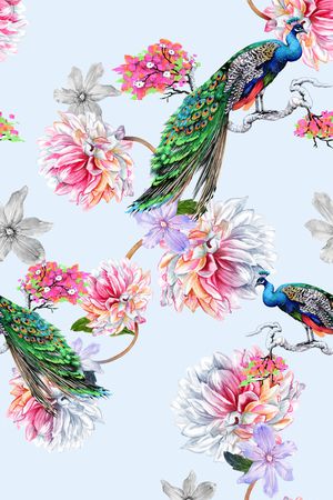 花鸟印花华亿平台图片