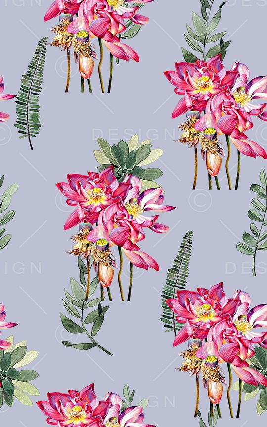 抽象手绘水彩画植物花卉数码印花印花华亿平台图片