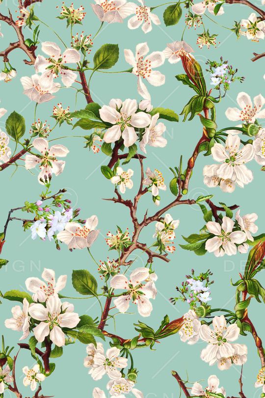 春季花卉花枝植物印花华亿平台图片