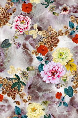 牡丹印花华亿平台图片