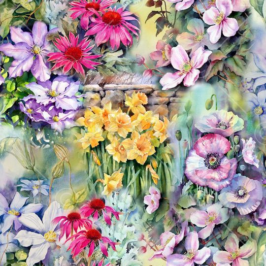 花卉印花华亿平台图片