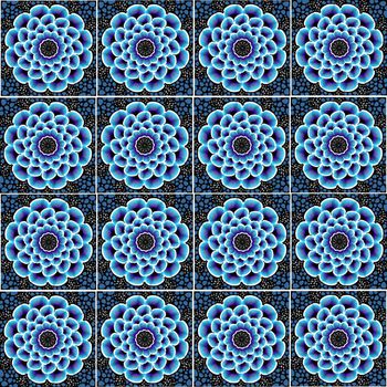 蓝井纹印花华亿平台图片