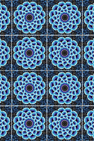 蓝井纹印花华亿平台图片