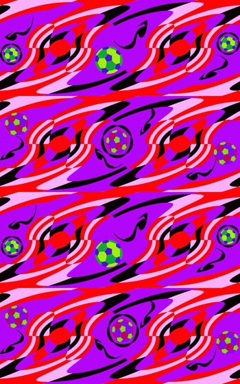 旋转足球床品红色紫色印花华亿平台图片