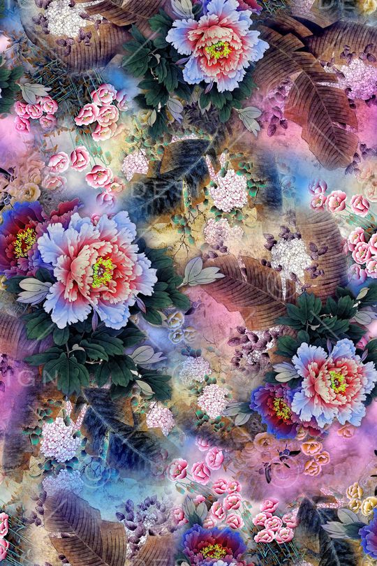 花卉印花华亿平台图片