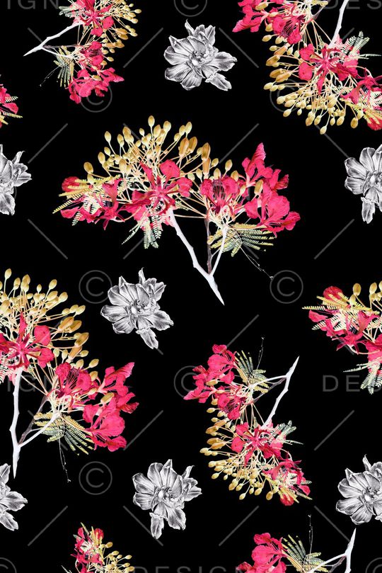 树枝印花华亿平台图片