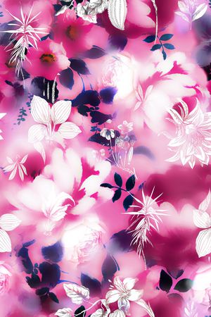 朦胧花朵印花华亿平台图片