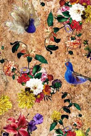 牡丹印花华亿平台图片