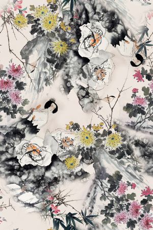 中国风印花华亿平台图片