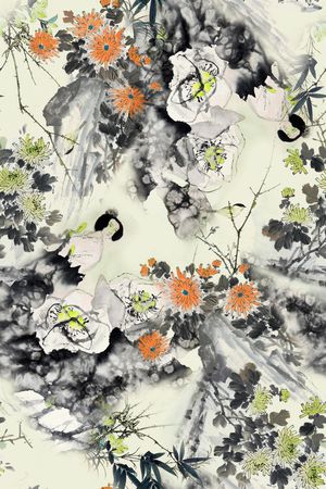 中国风印花华亿平台图片