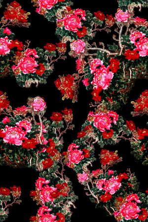 花鸟印花华亿平台图片