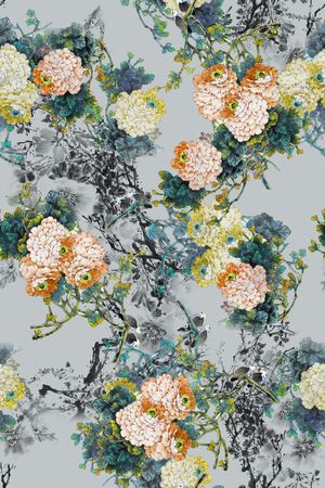 牡丹印花华亿平台图片