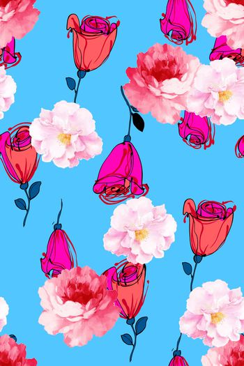 760534-手绘 抽象 水彩 植物 花朵 12