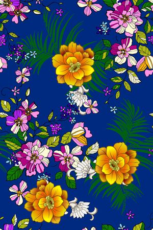 彩底花卉印花华亿平台图片