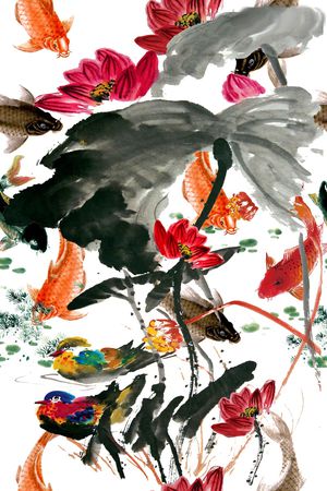 荷花印花华亿平台图片